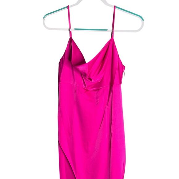 Aidan Mattox Pink Flame Cowl Neck Gown Dress NWT Size 4 Formal Evening Prom - Picture 3 of 9